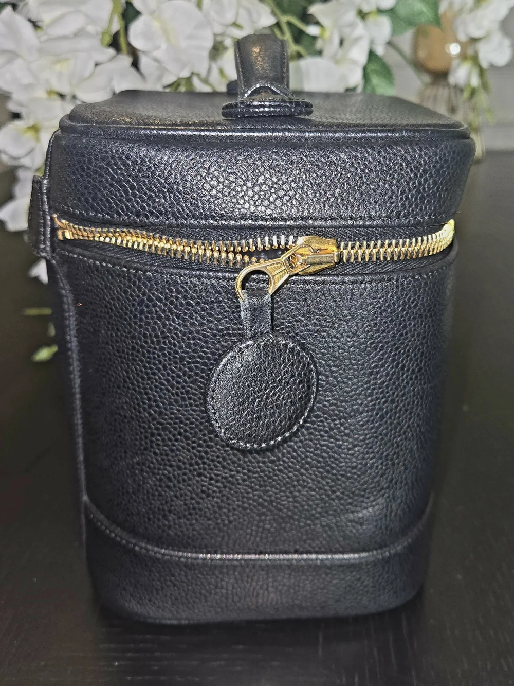 Chanel Vintage Caviar Leather Timeless Tall Vanity Case